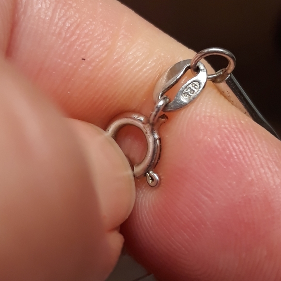 925 sterling mother of pearl disc with seed pearl necklace - Picture 7 of 9